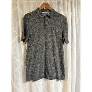 Hurley Mens Short Sleeve Polo Shirt Black Gray Heathered Shirt Size M